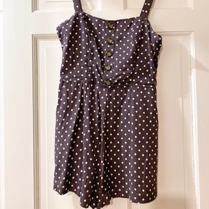 Bloomingdales Bardot shorts polka dot romper